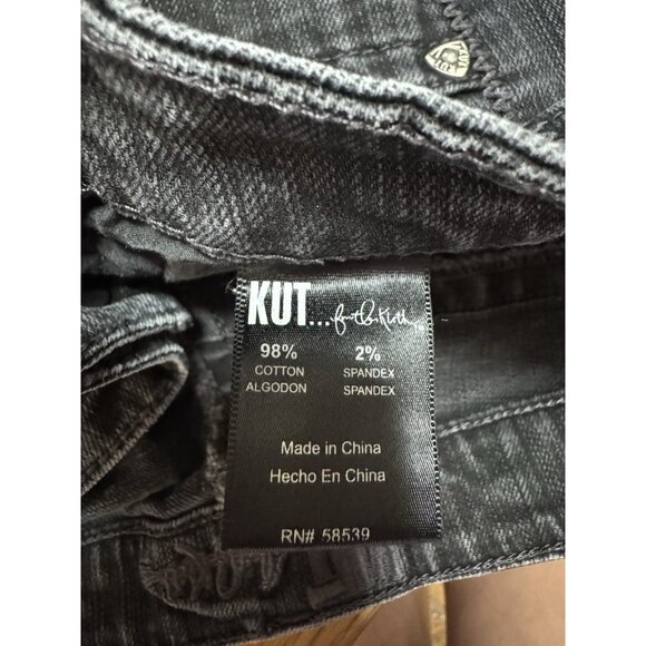 Kut From‎ The Kloth Jeans Women 14  Black Denim Wider Leg Hippie Boho Preppy - Picture 9 of 12